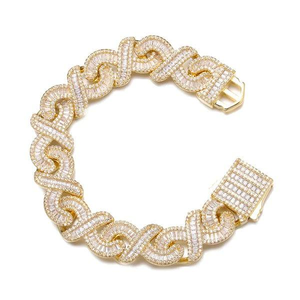 สร้อยข้อมือแบบ Cuban Link ดีไซน์ใหม่ ประดับเพชร VVS เพชรเลี้ยงในห้องปฏิบัติการ ทองคำแท้ 18K สำหรับโอกาสครบรอบและงานปาร์ตี้ เหมาะสำหรับทั้งชายและหญิง - Product Image 2