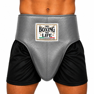 No Boxing No Life Protège-entrejambe de boxe en PU Noir et Blanc, Élastique à la taille, Pour l'entraînement toutes saisons - Product Image 3