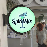 Boîte à lumière LED rotative personnalisée pour bar, enseigne publicitaire, boîte à lumière LED 3D extérieure en acrylique, enseignes commerciales avec logo LED
