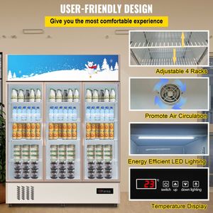 Enfriador de Bebidas Vertical con Luz LED Comercial, Refrigerador con Puerta de Vidrio de 35 °C para el Hogar, Refrigerador Comercial para Vino y Bebidas - Product Image 6