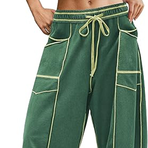 Pantalones Cargo Ligeros para Mujer, Pantalones Deportivos de Pierna Ancha, Cintura Alta con Cordón, Ropa Casual de Calle, Pantalones de Descanso - Product Image 2