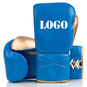Gants de boxe en cuir de haute qualité à lacets pour la compétition et l'entraînement, personnalisables pour jeunes et adultes, vente en gros - Product Image 1