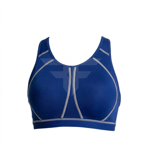 2026 <b>Hot</b> Sale Custom Logo Front Breathable Women's Medium Support Shockproof Seamless Simple 100% Cotton Gym Top Wholesale Bulk - Product Image 1