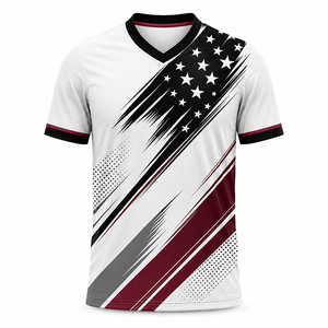 Camiseta de Fútbol Sublimada con la Bandera de EE. UU. Personalizada para Hombre, de Secado Rápido, Absorbe la Humedad, Poliéster, Patriótica, Deportiva, Venta al Por Mayor para Equipos - Product Image 1