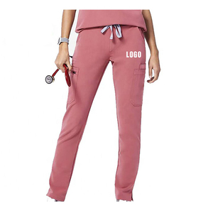 Women's Light Blue <b>Scrub</b> <b>Set</b> With Pocket And Zip Neck Hospital Uniforms For Nurses - Product Image 6