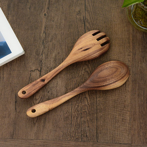 Cucharas de Madera Hechas a Mano, Forma Ovalada, Diseño Rústico, Madera Natural Pulida, Utensilios de Cocina para Cocinar y Servir, Artesanía Natural - Product Image 6