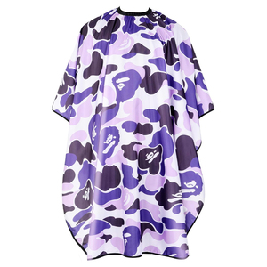 Capa Profesional de Peluquería con Patrón Morado, Poliéster Resistente al Agua, Cierre Ajustable con Broches, Reutilizable para Salón de Belleza - Product Image 1