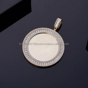 Pendentif Hip Hop de qualité supérieure, rond, personnalisé, avec photo, en forme de mémoire, en moissanite, pour l'exportation depuis l'Inde - Product Image 1