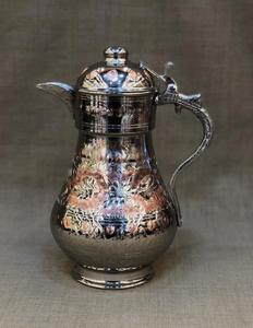 Carafe en cuivre artisanale de style ottoman Maras Turquie, avec couvercle, pour service de boissons, Surahi, écologique, 2000 ml, pour hôtel - Product Image 6