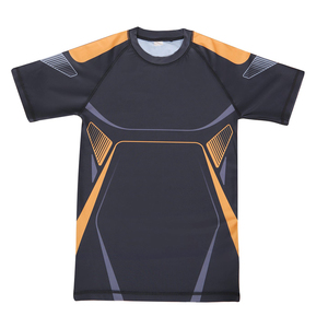 <b>Men's</b> Long Sleeve Rash Guard <b>Black</b> Gray Blue Geometric Print Quick Dry Spandex Polyester Swim Shirt Full Sleeve Adult - Product Image 6
