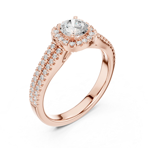 Bague solitaire en or blanc 14 carats avec diamant de laboratoire rond pour le bureau |   Nouveau diamant cultivé - Product Image 4