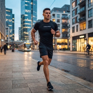 Camiseta de Compresión para Hombre, Negra, Manga Corta, Deportiva, para Gimnasio, Entrenamiento, Ropa Deportiva, Logotipo Personalizado, Fitness, Running, Ejercicio - Product Image 6