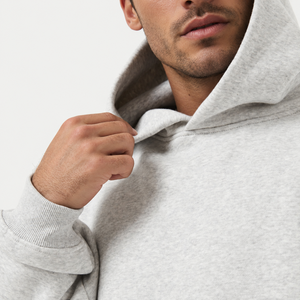 <b>Men</b> Winter Plain Fleece Pullover Hoodie with Front Pouch Pocket Dropped Shoulders Ribbed Cuffs Regular Fit for Apparel Sourcing - Product Image 6