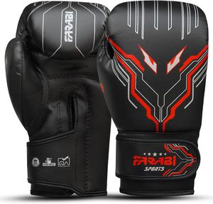 Gants de boxe MMA Farabi en cuir PU 6oz, respirants, pour entraînement et sparring, design personnalisé, sangles auto-agrippantes, poignées antidérapantes, protection UV - Product Image 6