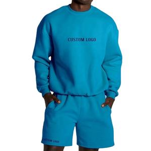 100% coton hommes Gym Logo polaire à capuche et short ensemble Couple Streetwear survêtement Jogging Jogging porter avec Logo - Product Image 2