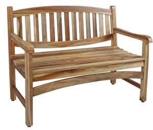 Banco de silla de jardín de madera de teca clásica Acacia eucalipto Patio de madera maciza para exteriores Diseño moderno de 2 plazas para gimnasio y parque - Product Image 6