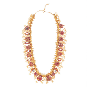 Fine American Diamond Bridal <b>Necklace</b> Set with <b>Ruby</b> and Rhodium Plating - Product Image 2