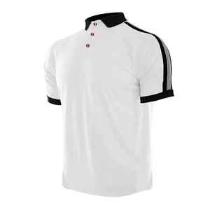 Polo en coton blanc pour homme, manches courtes, couleur unie, respirant, décontracté, coupe classique - Product Image 1