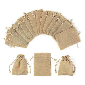 Eco friendly high quality jute gift bag bags <b>drawstring</b> - Product Image 3
