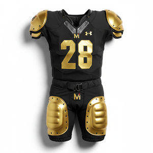 Uniforme de football américain professionnel, maillot personnalisé sublimé, équipement de football durable à double col pour équipe de lycée - Product Image 1