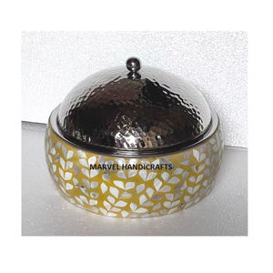 Cazuela de madera con incrustaciones de nácar para mesa |   Juego de Ollas y Cazuelas de Acero Inoxidable para Servir Comida Caliente, Utensilios de Cocina Gulf Cookware para el Hogar - Product Image 3