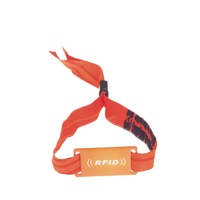 Bracelet en tissu RFID personnalisé à prix d'usine, bracelet textile NFC avec puce TK4100 F08 intégrée