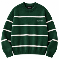 Pull en tricot rayé pour homme avec logo personnalisé Camel, mélange de coton et d'acrylique, col rond, manches longues, pull de qualité supérieure
