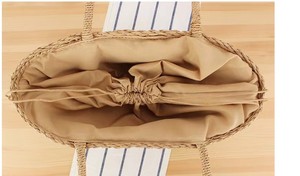 Sac fourre-tout en corde de papier tressé à la main, sac de plage en paille ajouré à franges, sac à bandoulière en crochet pour l'été et les voyages - Product Image 3