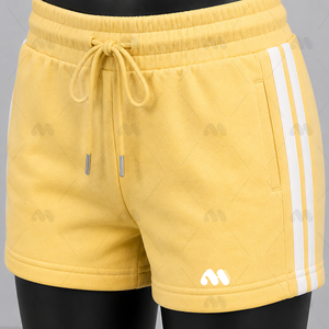 Unisex Adults <b>Yellow</b> Two-Piece <b>Tracksuit</b> Long Sleeve Drawstring Shorts Sporty Solid Color Breathable Lightweight Spring Wear - Product Image 5