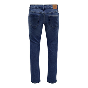 Pantalon en coton délavé coupe slim taille mi-haute pour homme avec grandes poches zippées et veste en jean avec logo OEM - Product Image 2