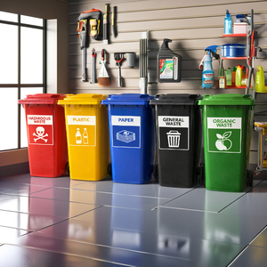 KC Green GR-721 2-Wheel 120L HDPE Heavy Duty Wheelie Bin Standing Structure for Hospital Street Use Geometry Pattern Made Delhi - Product Image 4