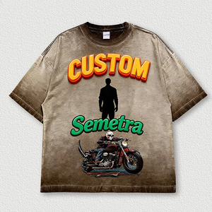 Camisetas de Algodón con Impresión de Diseños Personalizados, Ligeras, de Alta Calidad, con Efecto Desgastado por el Sol, Proveedor de Ropa de Moda con Corte y Confección, Camisetas con Gráficos - Product Image 5