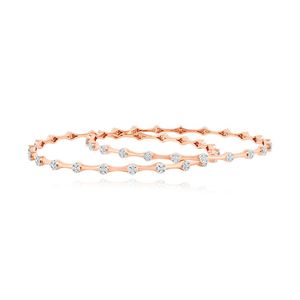 Yellow Gold Black and <b>White</b> Lab Grown Diamond Geometric Open Cuff Bangle - Product Image 3