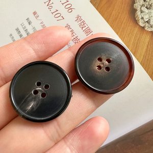 Boutons de couture ronds en corne, imitation antique, polis, durables, accessoires d'artisanat de collection - Product Image 3