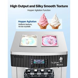 Macchina Professionale per Gelato Soft Serve 2200W, 3 Gusti, da Appoggio, Produzione 20-28L/H, 110V, Usata, con 2 Contenitori da 6L - Product Image 3