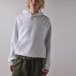 Sweat-shirt à capuche ODM en molleton 100 % coton, coupe oversize et carrée, couleur unie, pour homme, épais, vente en gros, collection hiver - Product Image 1