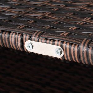 Brown Gradient Rattan <b>Locker</b> with Iron Frame Double Door <b>Storage</b> <b>Locker</b> - Product Image 3