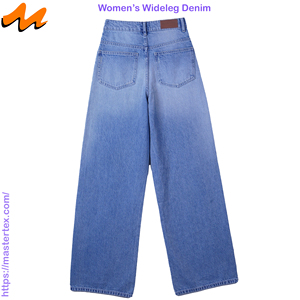 Vaqueros de mujer de pierna ancha, cintura alta, casuales, elegantes, de lavado oscuro, con corte y costura, rasgados, de algodón, poliéster y elastano, 10.47 oz - Product Image 2