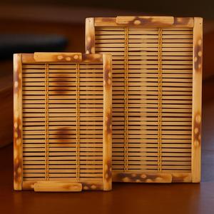 Ensemble de plateaux de service en bambou faits à la main, rustiques, écologiques, décoration de cuisine, plateaux tissés naturels, fournisseur OEM Vietnam - Product Image 1