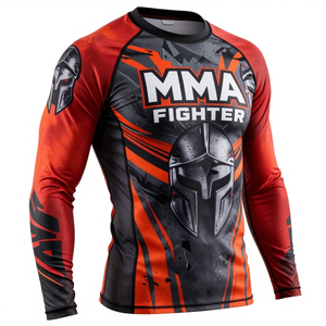 Camiseta de Compresión de Manga Larga para Luchadores de MMA, Camiseta Deportiva de Manga Larga con Estampado por Sublimación, Secado Rápido, Poliéster - Product Image 4