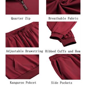 Sweat-shirt à demi-fermeture éclair pour hommes sans capuche couleur unie surdimensionnée 1/4 Logo personnalisé sweat-shirt à fermeture éclair en polaire - Product Image 6