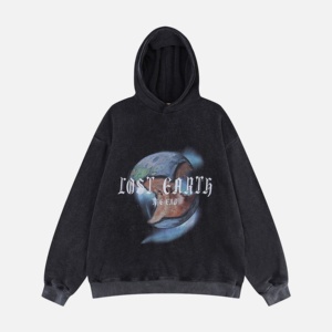 Sudadera con capucha de lavado ácido de gran tamaño de alta calidad logotipo personalizado impreso ropa de calle informal para hombres y mujeres hechas de sudaderas de lana - Product Image 1