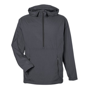 Dark <b>Grey</b> Hooded Quarter Zip Windbreaker <b>Jacket</b> | Lightweight Pullover Coat |Streetwear Hooded <b>Jacket</b> | Custom OEM Manufacturer - Product Image 1