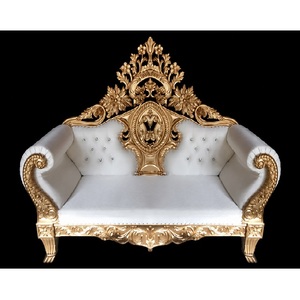 Royal Wedding Golden Carved Teak Wood <b>Stage</b> Sofa Luxury Sofa For Wedding Decoration Buy Indian Wedding Furniture Online - Product Image 1