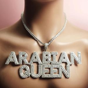 Custom " Arabian Queen " <b>Name</b> Pendant Necklace Iced Out Moissanite Diamond Hip Hop Tennis <b>Chain</b> Jewelry Gift - Product Image 1