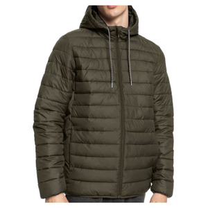Men Coated Stand Varsity Puffer <b>Jacket</b> Long Sleeve Pullover Hoodie Zipper Regular Fit Breathable Fabric Custom Logo Printing - Product Image 2