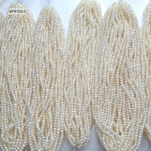 Perles d'eau douce rondes entièrement percées de 2,75 à 3,25 mm, 10 bouquets, 416 rangs, 4106,95 ct, perles en vrac de couleur blanche pour la fabrication de bijoux - Product Image 3