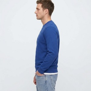 Sweat-shirt classique bleu royal à col rond en molleton de coton premium, pull décontracté pour tous les jours, unisexe - Product Image 3