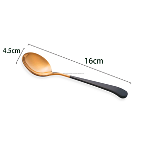 Meilleures ventes miroir polonais poignée colorée ménage cuillère à riz Dessert cuillère ronde - Product Image 3