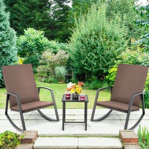 Set di 3 Pezzi di Mobili a Dondolo in Rattan per Patio - Product Image 2